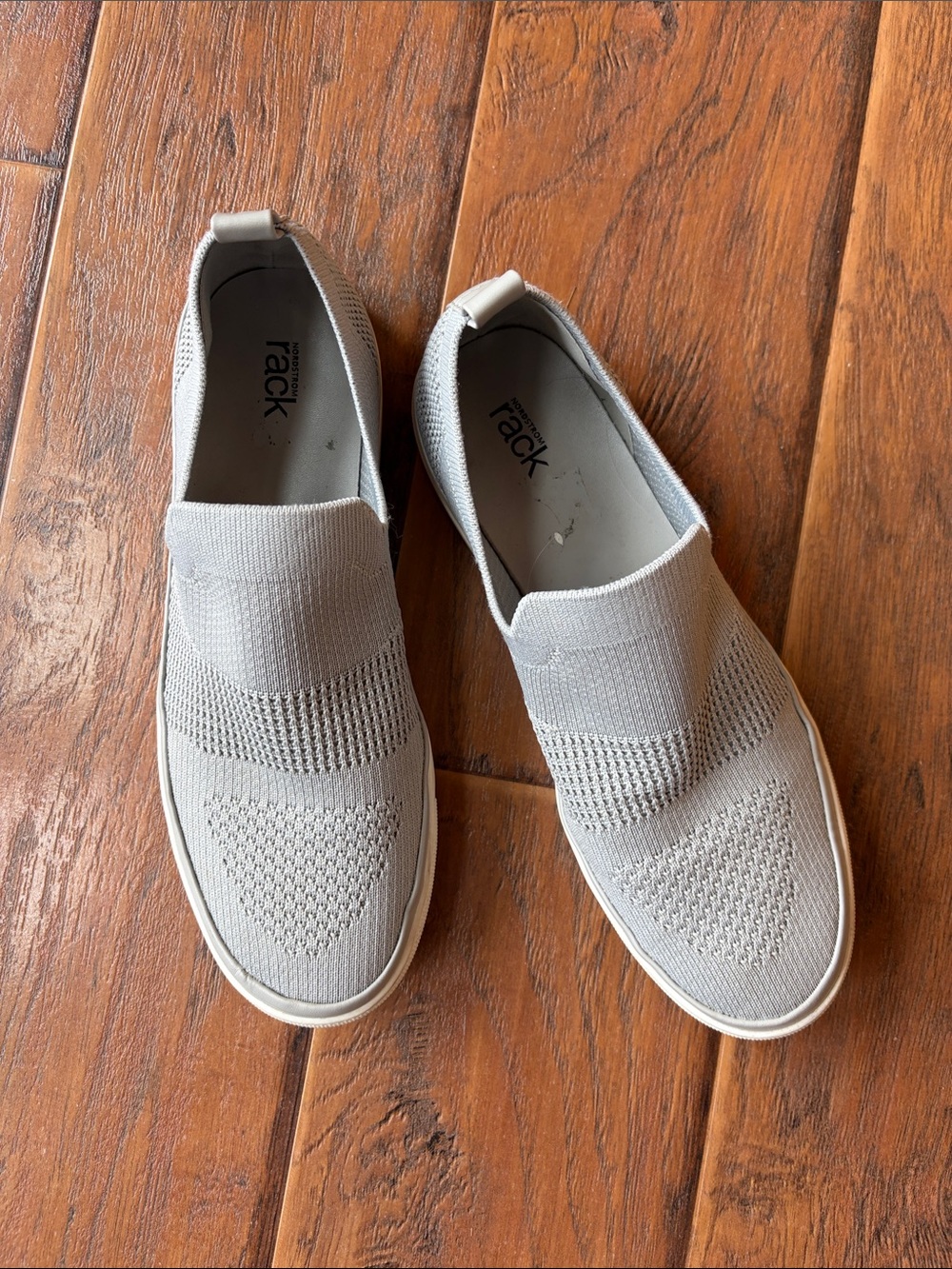 Rack Collection Women’s Slip-On Knit Loafers in Light Gray - Size 7.5